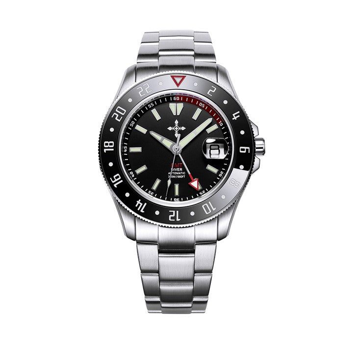 Seig Flamma - Automatic 200M Diver Watch - 42mm GMT Two-Time Zone Function